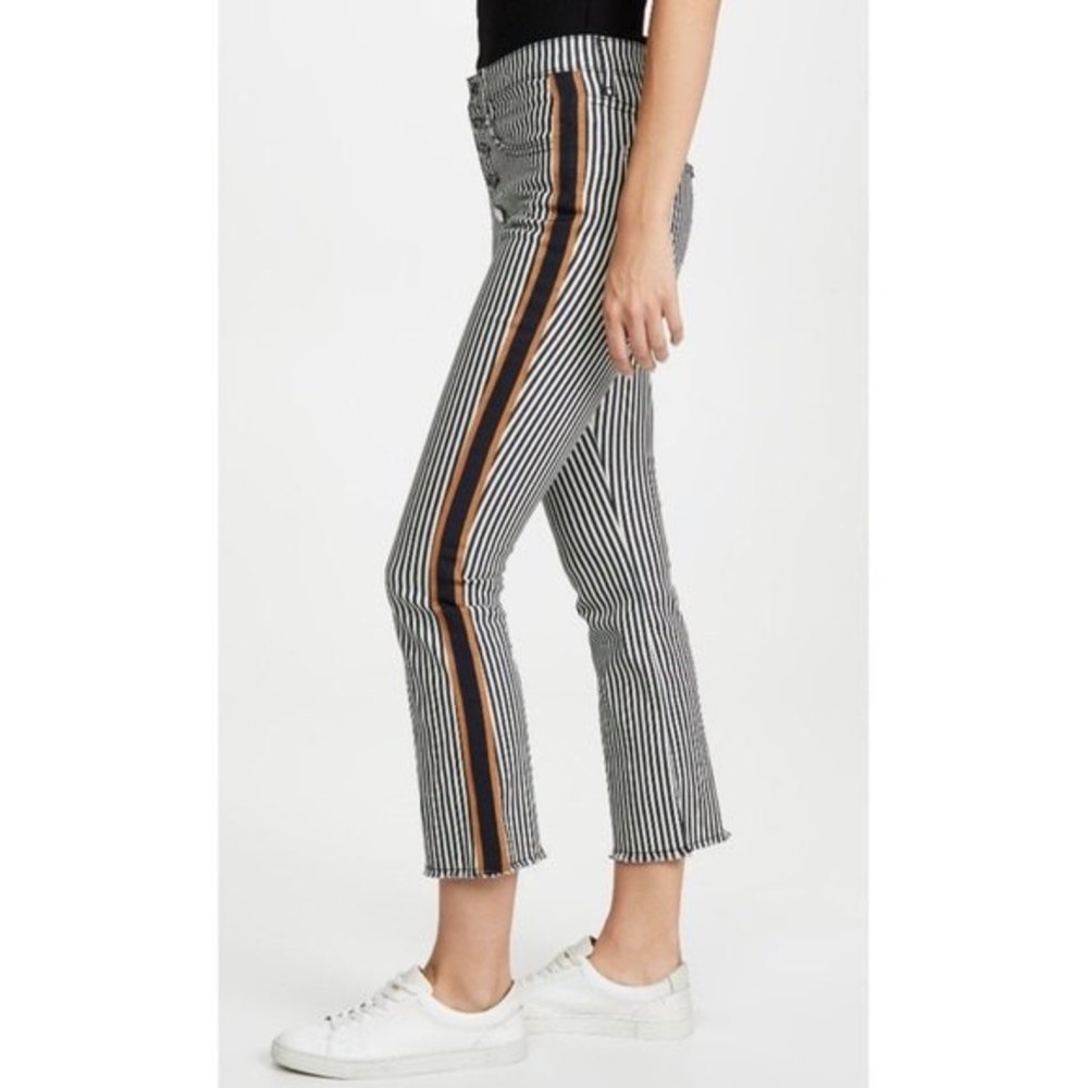 Veronica Beard Striped Boot Cut Jeans with Side Detail - Picture 14 of 15